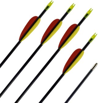 Fiberglass pijlen 30 inch zwart, 6.9mm rond, 6 stuks, voor de Rolan Black Snake